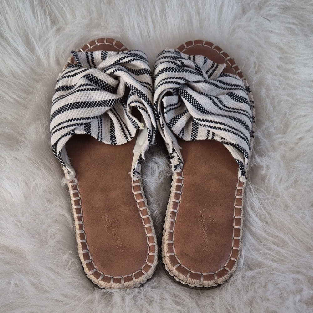 Target Women's Black & White Knotted Stripe Slide Sandals